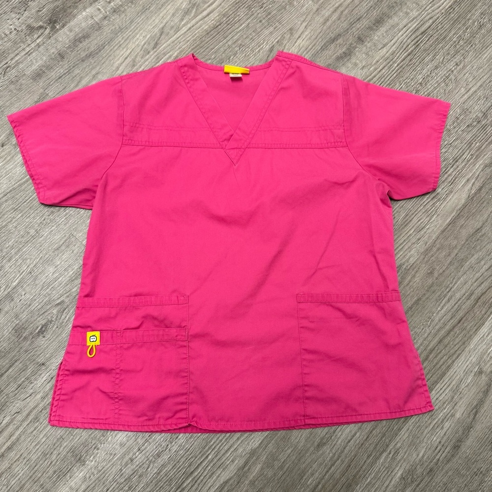 WonderWink Pink Scrub Top Shirt Medical Uniform Medium‎